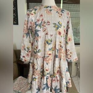 Zara XS “The Sharon” tiered floral ruffle boho dress